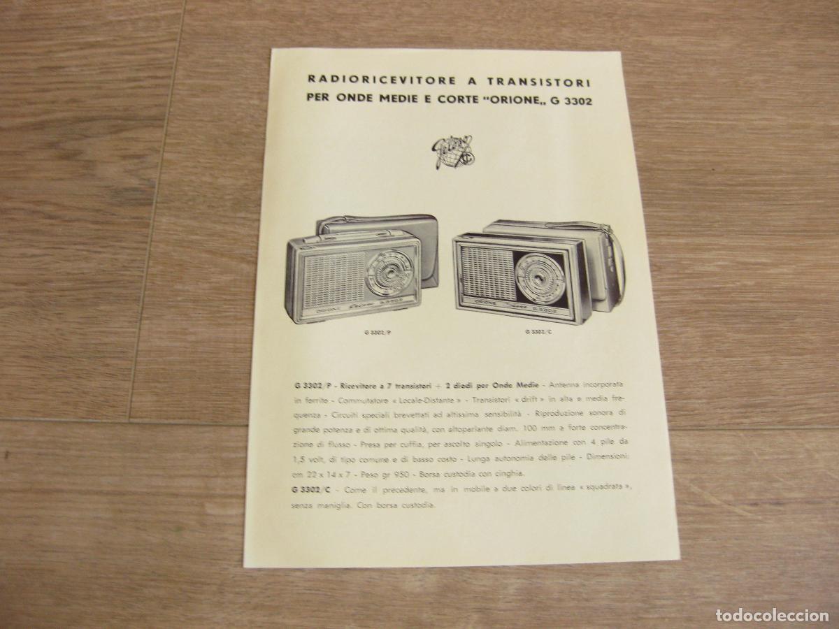 R&aacute;dios antigos: INSTRUCCIONES DE USO Y CARACTER&Iacute;STICAS DEL APARATO GELOSO RADIO RECEPTOR ORIONE G 3304. TRANSISTOR