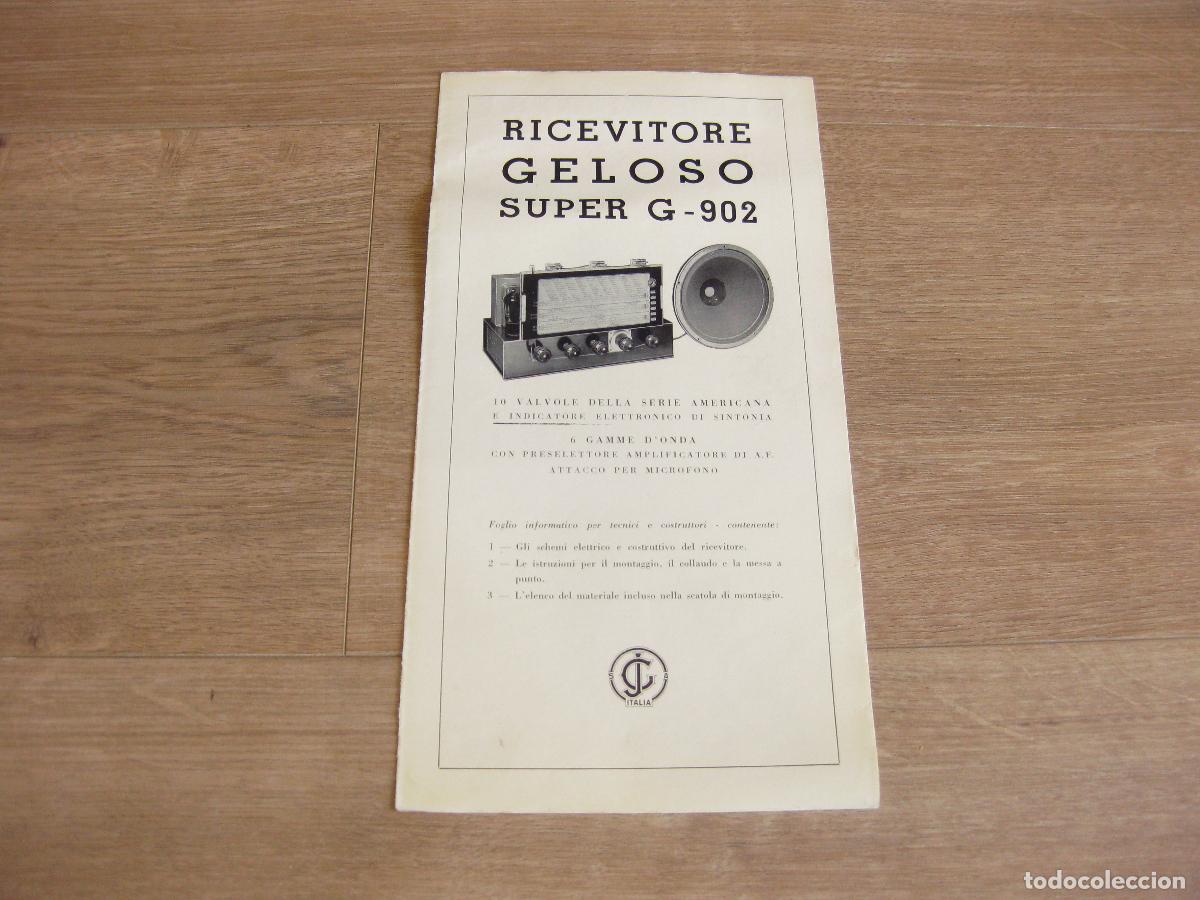 Radios antiguas: CAT&Aacute;LOGO DE REPARACI&Oacute;N Y CARACTER&Iacute;STICAS DEL APARATO GELOSO RADIO RECEPTOR SUPER G 902