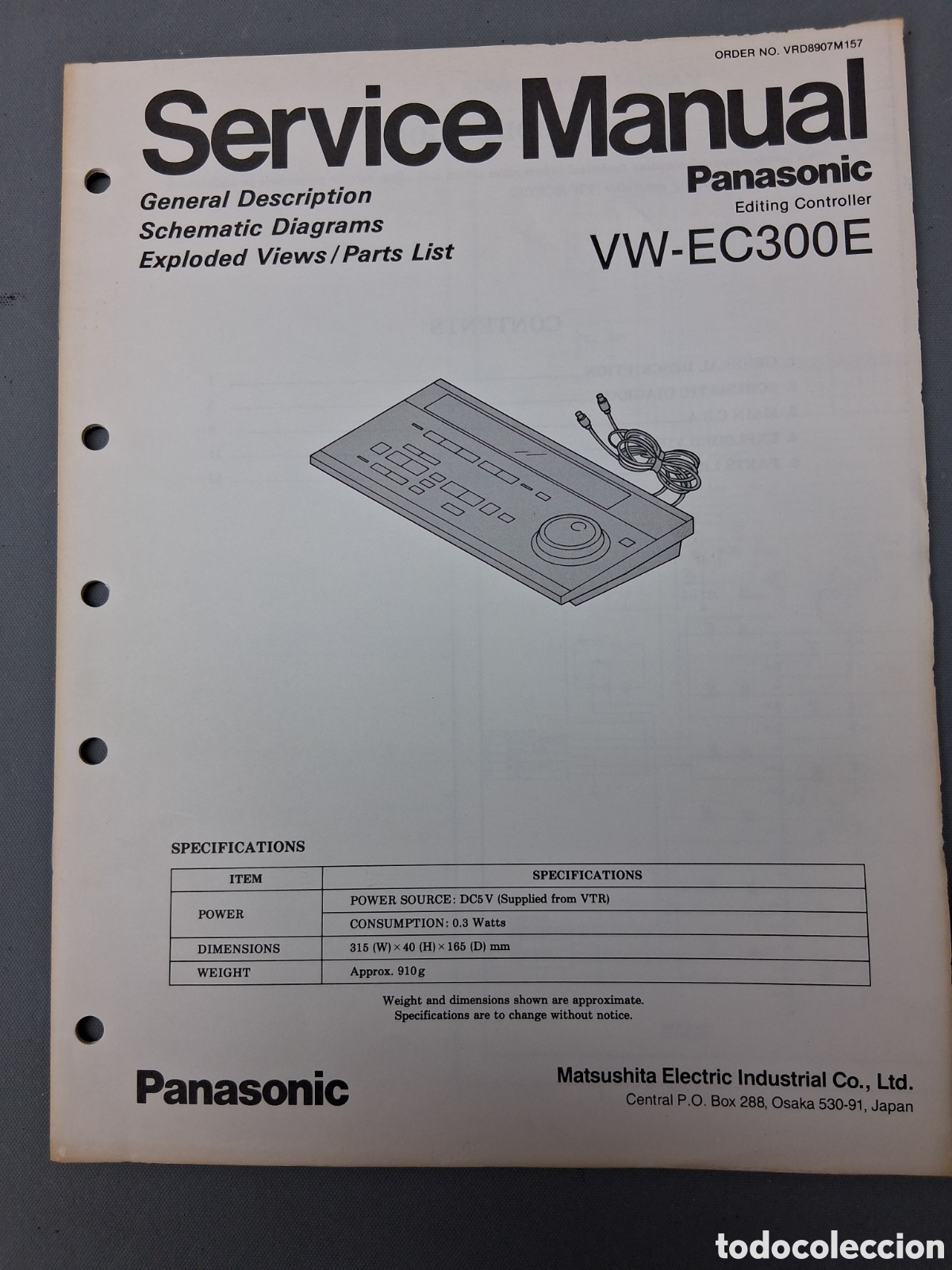 Radios antiguas: Panasonic Service Manual VW-EC300E - Foto 1