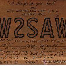 Radios antiguas: 1950 WEST WEBSTER NEW YORK ESTADOS UNIDOS. ANTIGUA TARJETA RADIOAFICIONADO CIRCULADA CON SELLOS. QSL. Lote 31103549