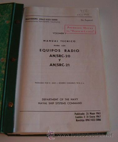 Radios antiguas: Manual Técnico para los Equipos Radio AN/SRC-20 y AN/SRC-21. Volumen 1. RM71990. - Foto 2 - 52690192