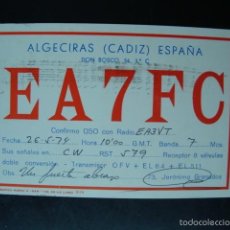 Radios antiguas: TARJETA POSTAL QSL RADIOAFICIONADOS 1974, ALGECIRAS - CADIZ