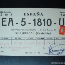 Radio antiche: TARJETA POSTAL QSL RADIOAFICIONADOS 1972 - VILLARREAL, CASTELLON, ESPAÑA