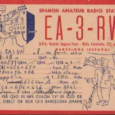 Radios antiguas: QSL CARD. EA-3-RW. RAMON SEGURA. BARCELONA - [ SALVADOR GARRETA. BARCELONA ] 1948. Lote 135581730