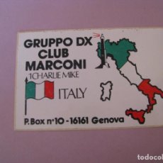 Radios antiguas: PEGATINA GRUPO DX CLUB MARCONI. 1 CHARLIE MIKE. GENOVA. ITALIA. 10,5X7 CM.