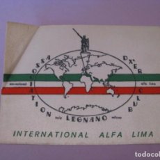 Radios antiguas: PEGATINA GRUPO DX CLUB. ALFA LIMA LEGLANO, MILANO. ITALIA. 11,5X8,5 CM.