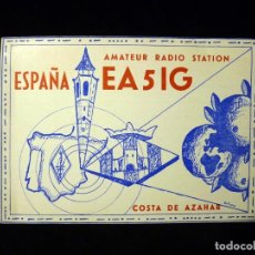 Radios antiguas: TARJETA POSTAL QSL RADIOAFICIONADO. EA5IG - CASTELLÓN, 1970. SELLO TRÁFICO URE. RADIO AFICIONADO 