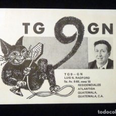 Radios antiguas: TARJETA POSTAL QSL RADIOAFICIONADO. TG9GN - GUATEMALA, 1979. RADIO AFICIONADO
