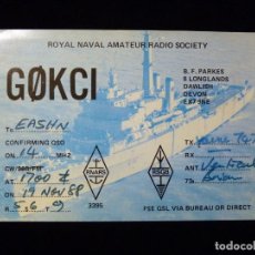 Radios antiguas: TARJETA POSTAL QSL RADIOAFICIONADO. G0KCI - DAWLISH-DEVON (INGLATERRA), 1988. ROYAL NAVAL 