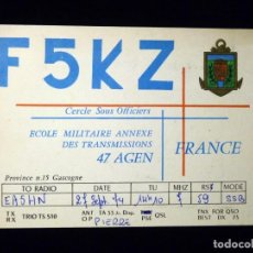 Radios antiguas: TARJETA POSTAL QSL RADIOAFICIONADO. F5KZ - AGEN (FRANCIA), 1974. SELLO TRÁNSITO. RADIO AFICIONADO 