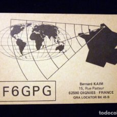 Radios antiguas: TARJETA POSTAL QSL RADIOAFICIONADO. F6GPG - OIGNIES (FRANCIA), 1980. RADIO AFICIONADO 