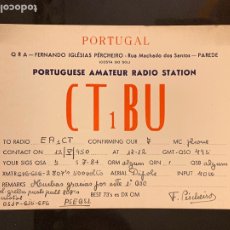 Radios antiguas: TARJETA RADIOAFICIONADO CT1BU PORTUGAL. AÑO 1950.
