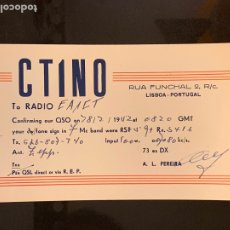 Radios antiguas: POSTAL RADIOAFICIONADO CT1NO LISBOA (PORTUGAL). AÑO 1952