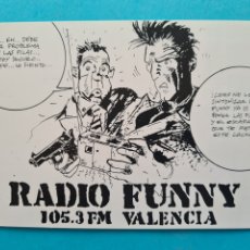 Radios antiguas: TARJETA QSL RADIOAFICIONADO - RADIO FUNNY 105.3 FM (VALENCIA) 1995- VER REVERSO. Lote 391762219