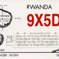 Radios antiguas: QSL RADIOAFICIONADO DX - 9X5DX RWANDA - RARA