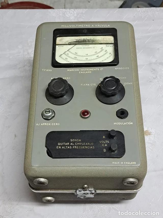 Radios antiguas: Milivoltimetro v&aacute;lvulas Marconi LTD - Foto 1