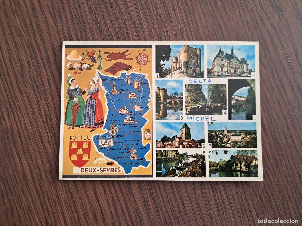 Radios antiguas: postal QSL radioaficionados, A travers les deux sevres, Francia, a&ntilde;o 1975.