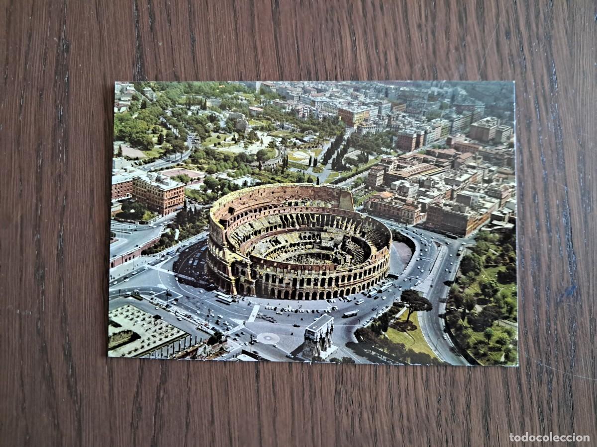 Radios antiguas: postal QSL radioaficionados, Coliseo, Roma, Italia. a&ntilde;os 70.