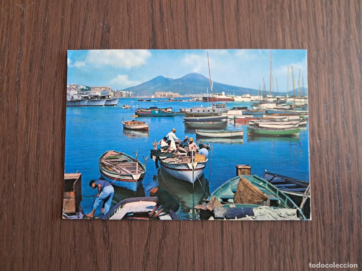 Radios antiguas: postal QSL radioaficionados, Marina di Mergellina, Napoles, Italia. a&ntilde;o 1974.