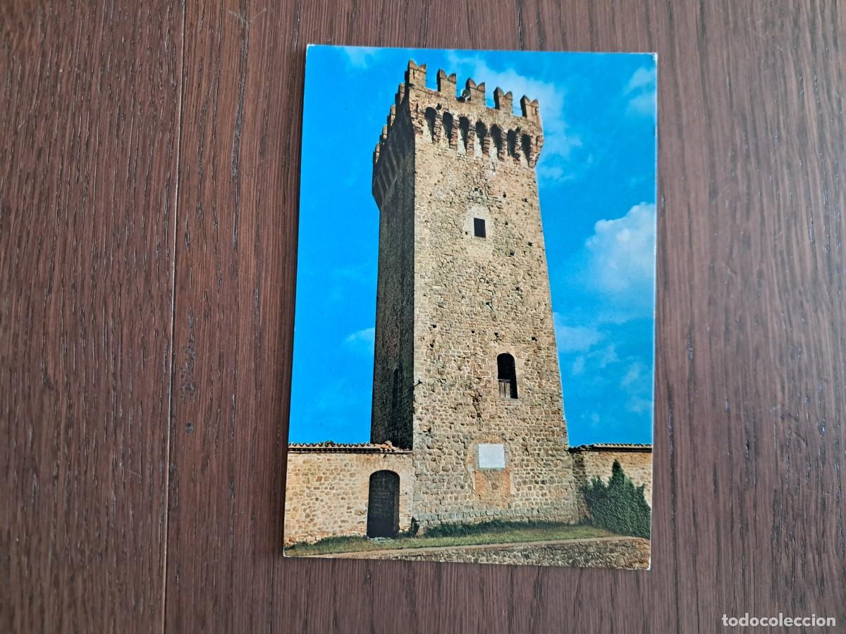 Radios antiguas: postal QSL radioaficionados, torre medieval, Montese, Italia, a&ntilde;o 1974.