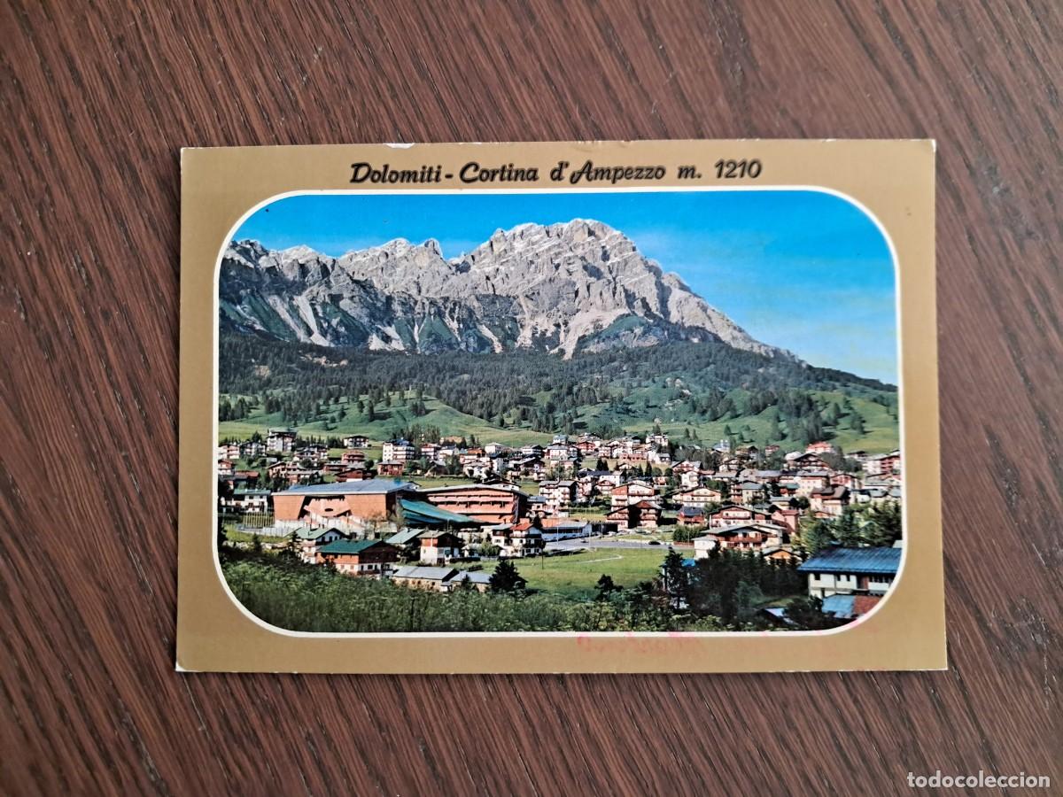 Radios antiguas: postal QSL radioaficionados, Cortina D'Ampezzo, Dolomitas, Italia, a&ntilde;o 1975.