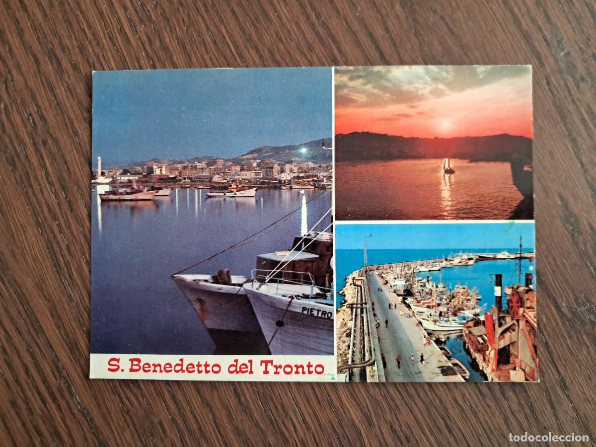 Radios antiguas: postal QSL radioaficionados, diferentes vistas S. Benedetto del Tronto, a&ntilde;os 70.