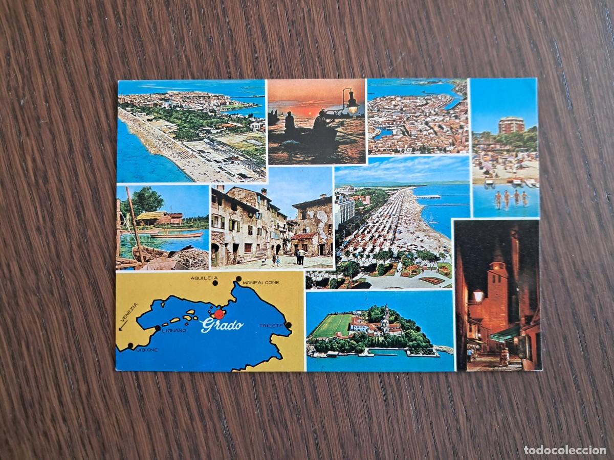 Radios antiguas: postal QSL radioaficionados, Isole del sole, Grado. Italia, a&ntilde;os 70.