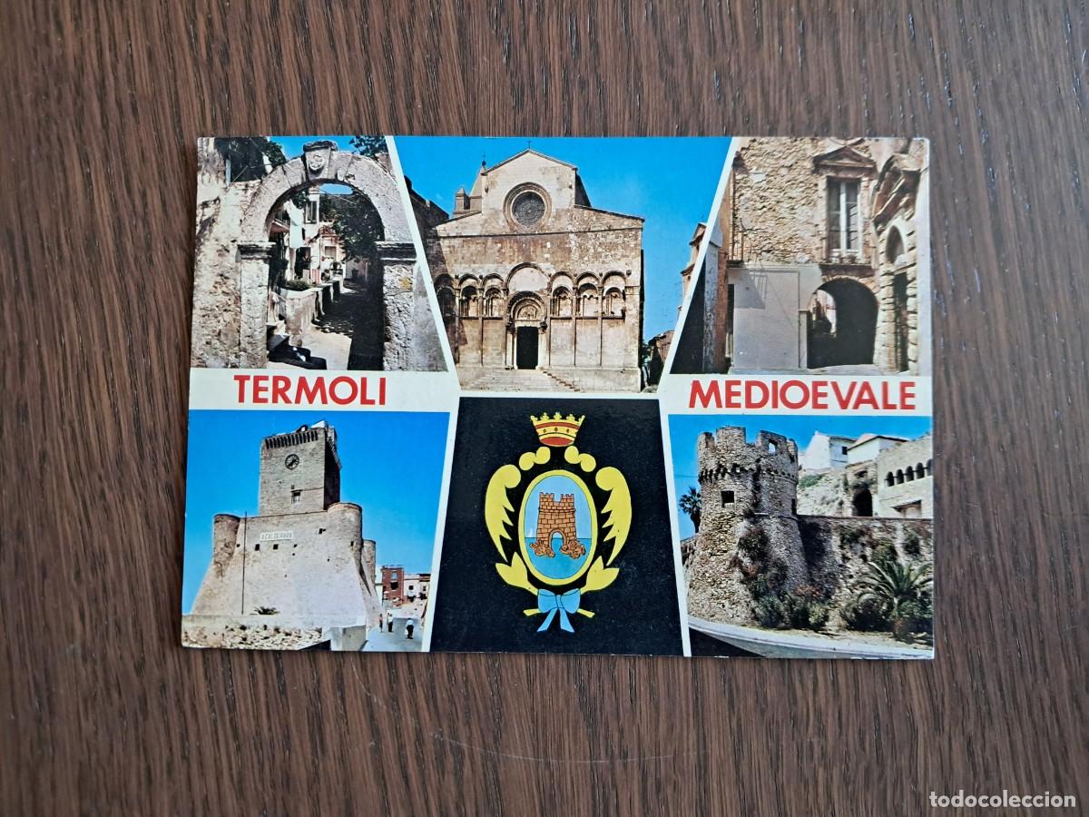 Radios antiguas: postal QSL radioaficionados, Termoli medioevale, Italia, a&ntilde;os 70.