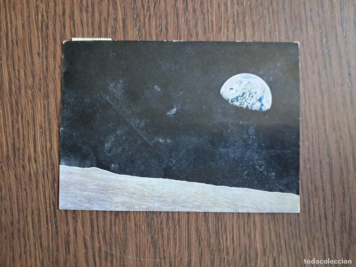 Radios antiguas: postal QSL radioaficionados, imagen de la tierra desde la luna, Salzgitter, Alemania, a&ntilde;o 1975.