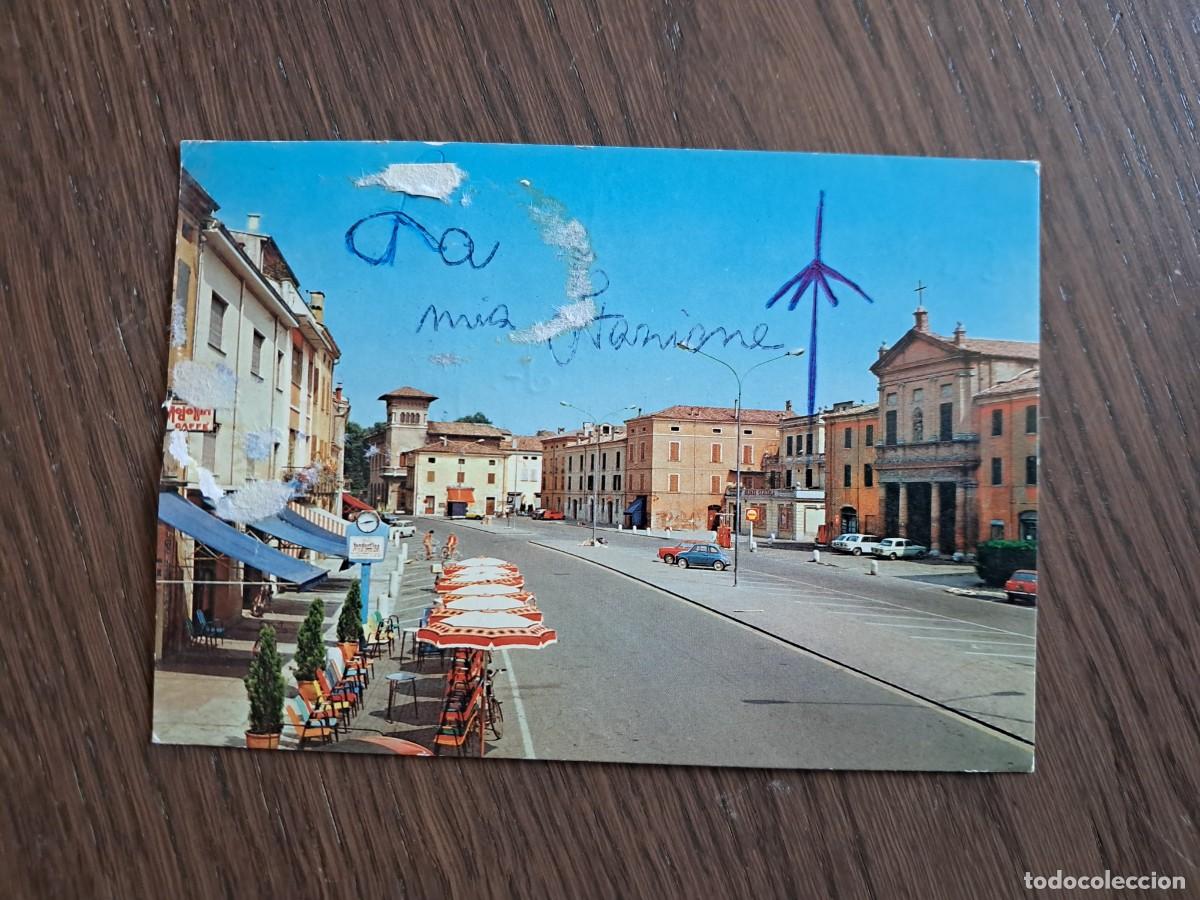 Alte Radios: postal QSL radioaficionados, Piazza finale Emilia, Italia. a&ntilde;o 1975.