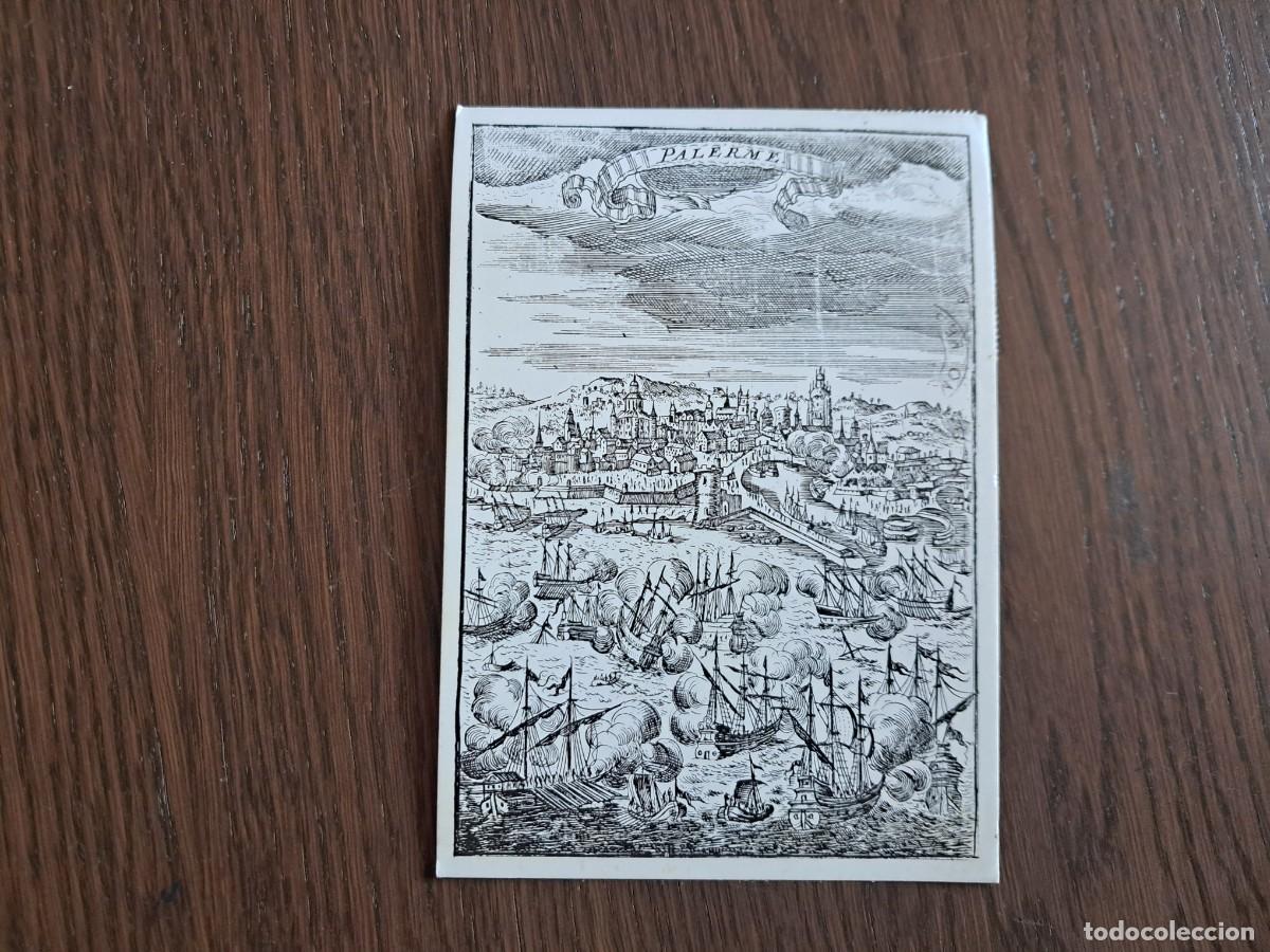 Alte Radios: postal QSL radioaficionados, pintura antigua, Palermo, Italia, a&ntilde;os 70.