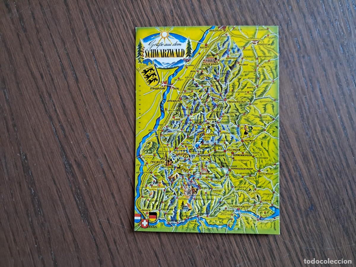 Radios antiguas: postal QSL radioaficionados, Schwarzwald, selva negra, Alemania, a&ntilde;o 1975.