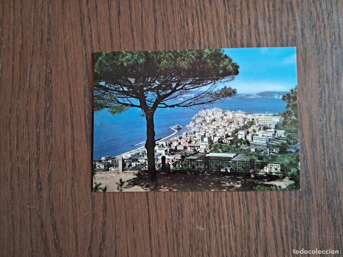 Radios antiguas: postal QSL radioaficionados, vista panor&aacute;mica Pozzuoli, Italia, a&ntilde;os 70.