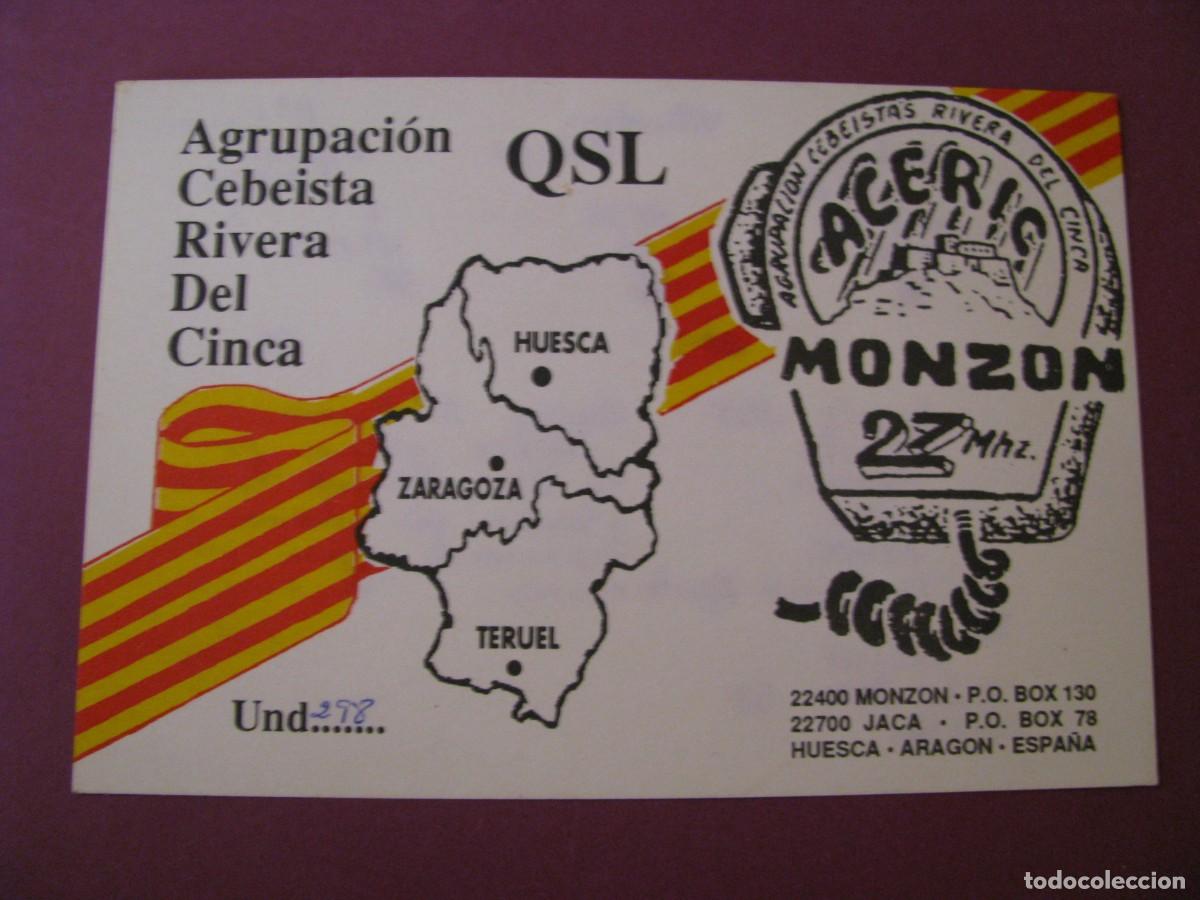 Radios antiguas: TARJETA QSL, RADIOAFICIONADOS. AGRUPACION CEBEISTA RIVERA DEL CINCA. 1992