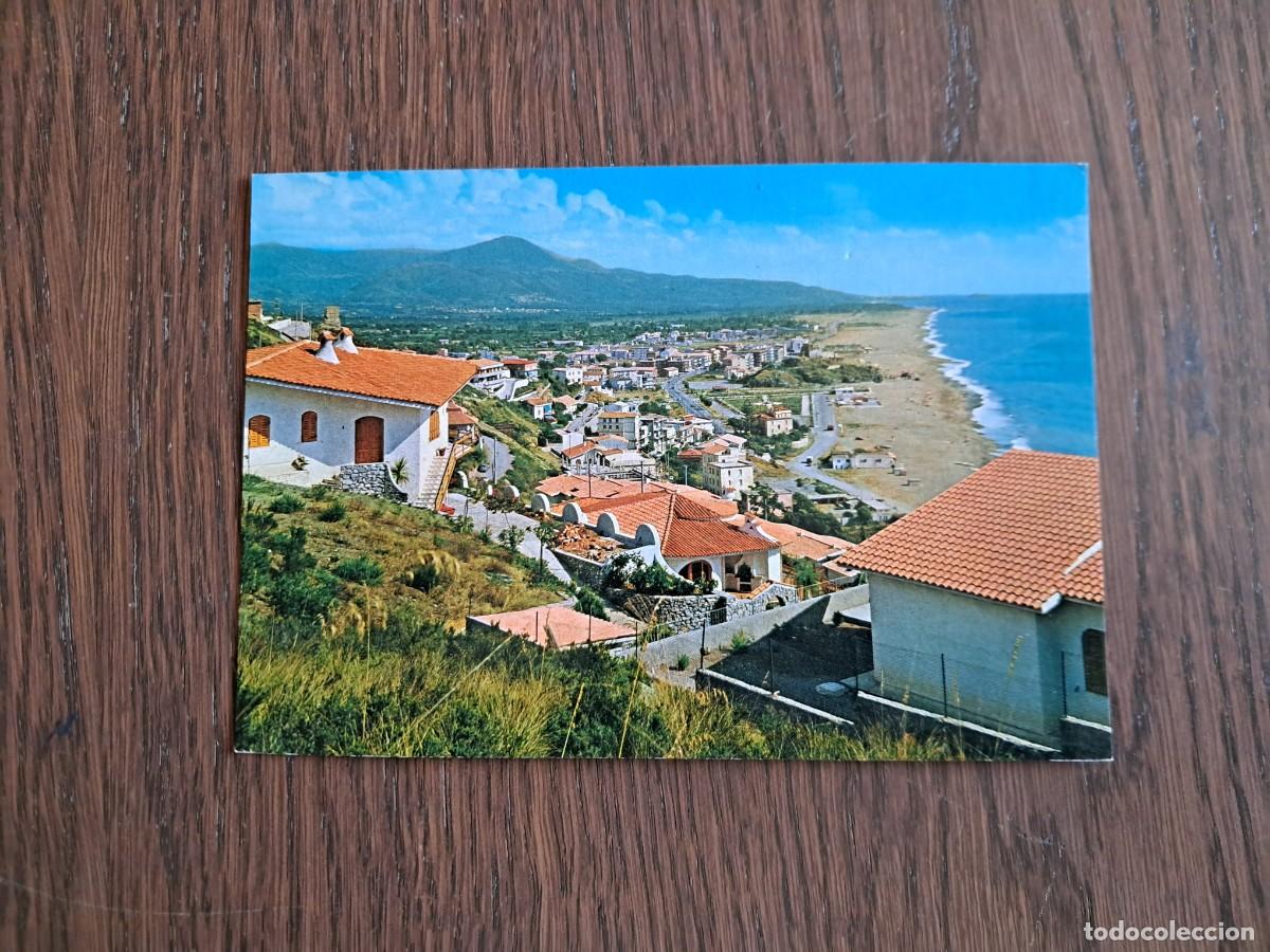 Radios antiguas: postal QSL radioaficionados, vista panor&aacute;mica Scalea, Italia, a&ntilde;o 1974.