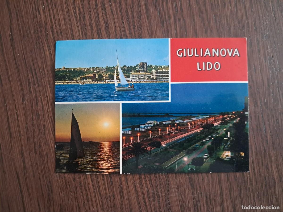 Radios antiguas: postal QSL radioaficionados, Giulianova Lido, Italia, a&ntilde;o 1974.