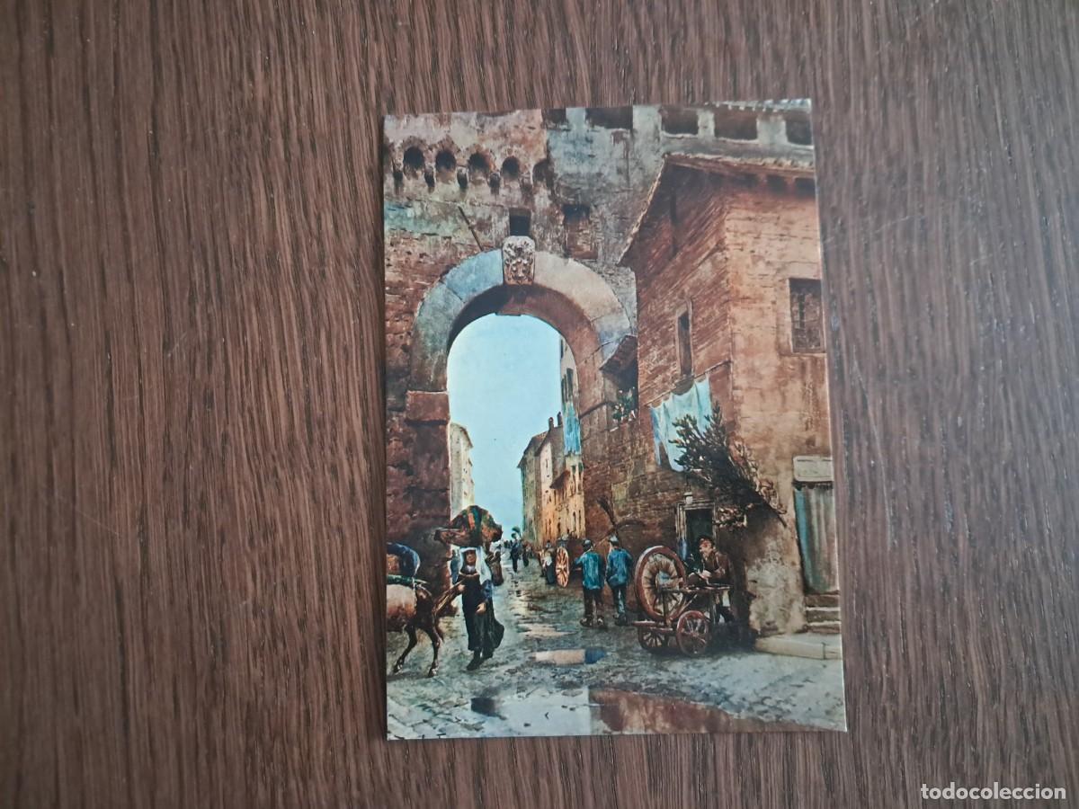 Radios antiguas: postal QSL radioaficionados, pintura Ettore Roesler Franz, serie Roma Sparita. Italia, a&ntilde;o 1974.