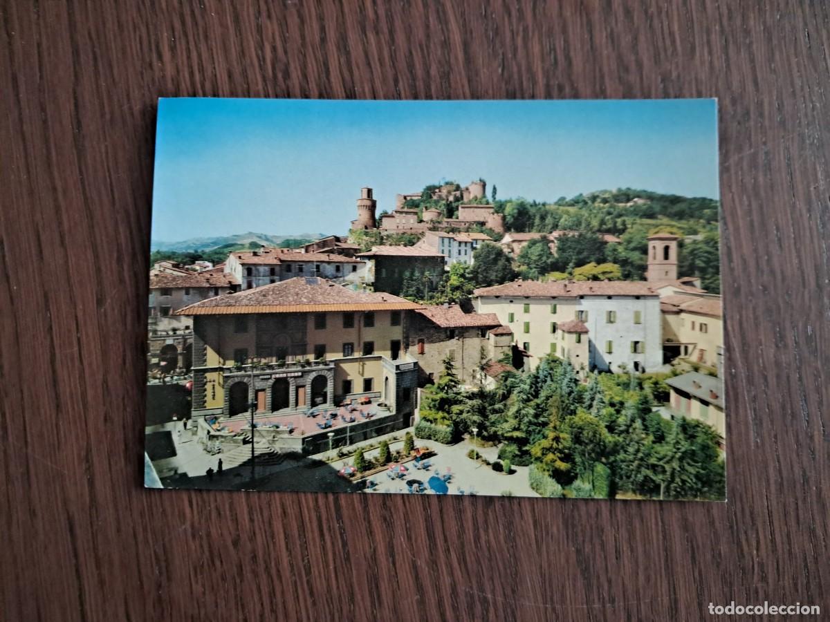 Radios antiguas: postal QSL radioaficionados, vista panor&aacute;mica Castrocaro terme, Italia, a&ntilde;o 1974.