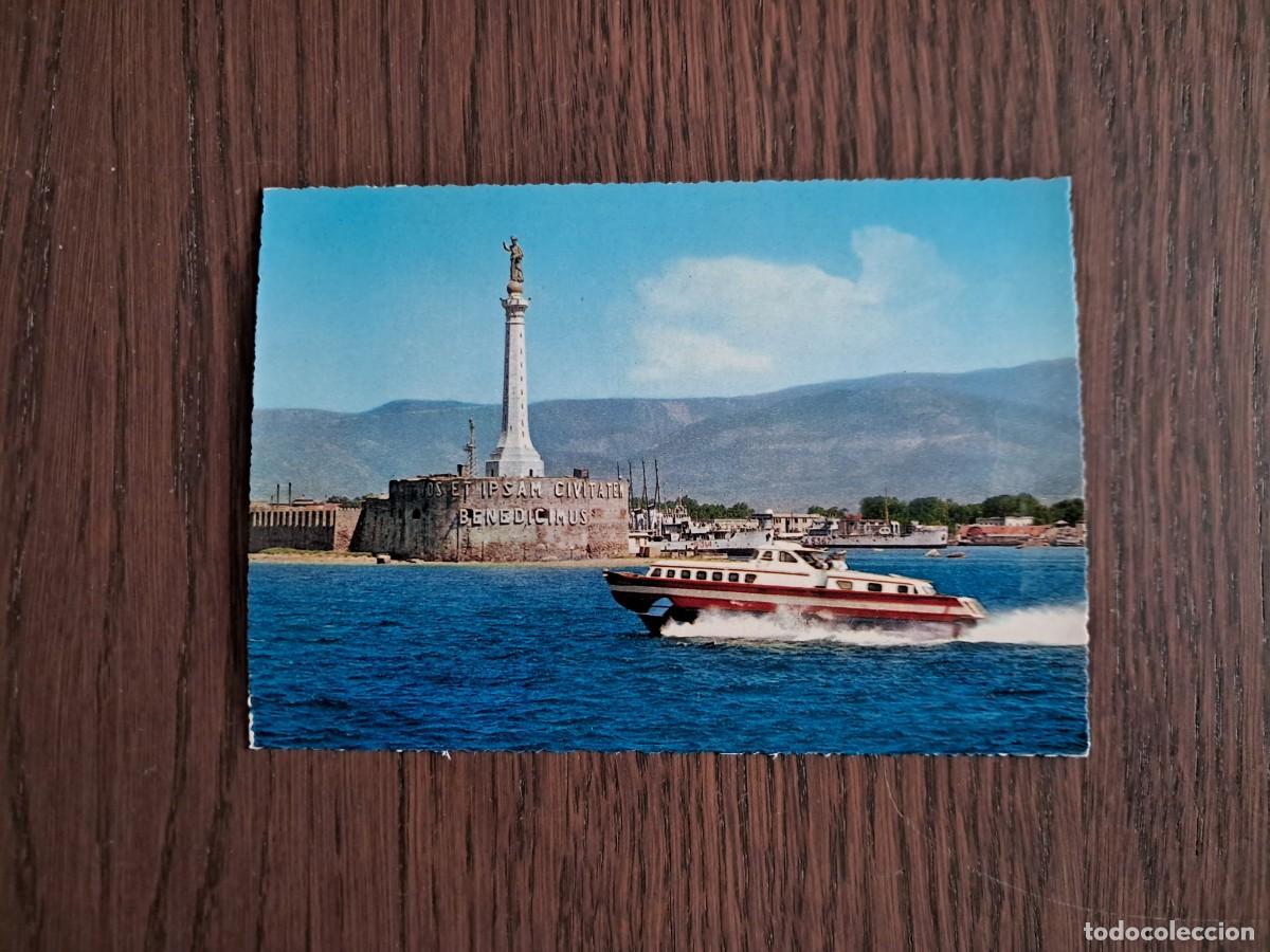 Radios antiguas: postal QSL radioaficionados, Messina, Italia, a&ntilde;os 70.
