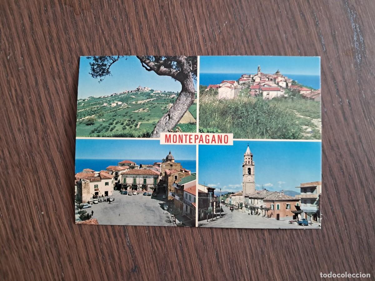 Radios antiguas: postal QSL radioaficionados, diferentes vistas Montepagano, Italia, a&ntilde;o 1975.