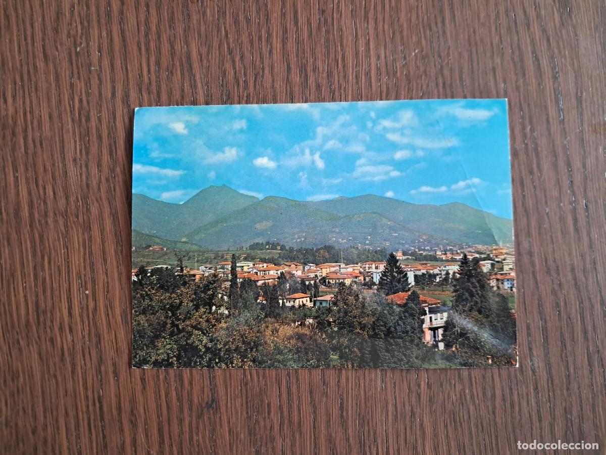 Radios antiguas: postal QSL radioaficionados, vista panor&aacute;mica Torre Boldone, Italia, a&ntilde;o 1975.