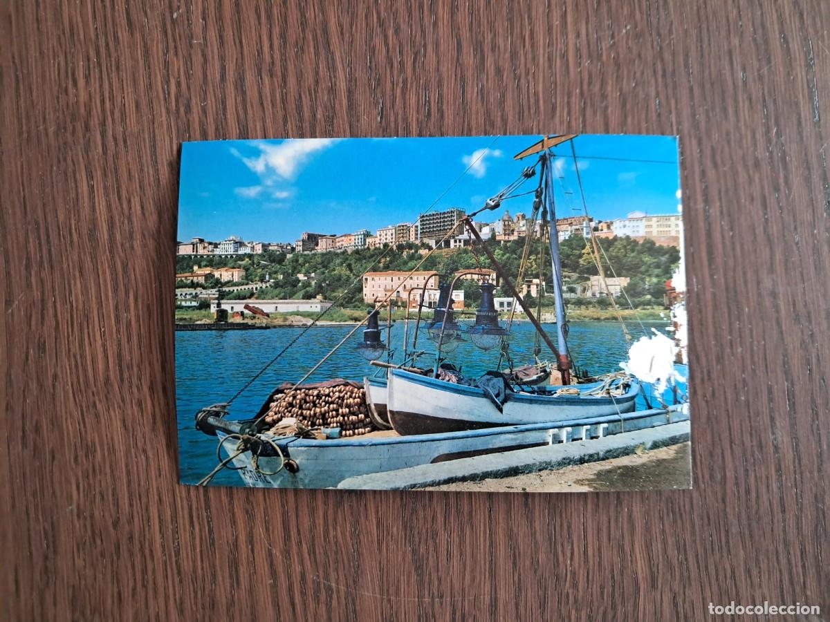 Radios antiguas: postal QSL radioaficionados, vista puerto de Ortona, Italia, a&ntilde;o 1975.