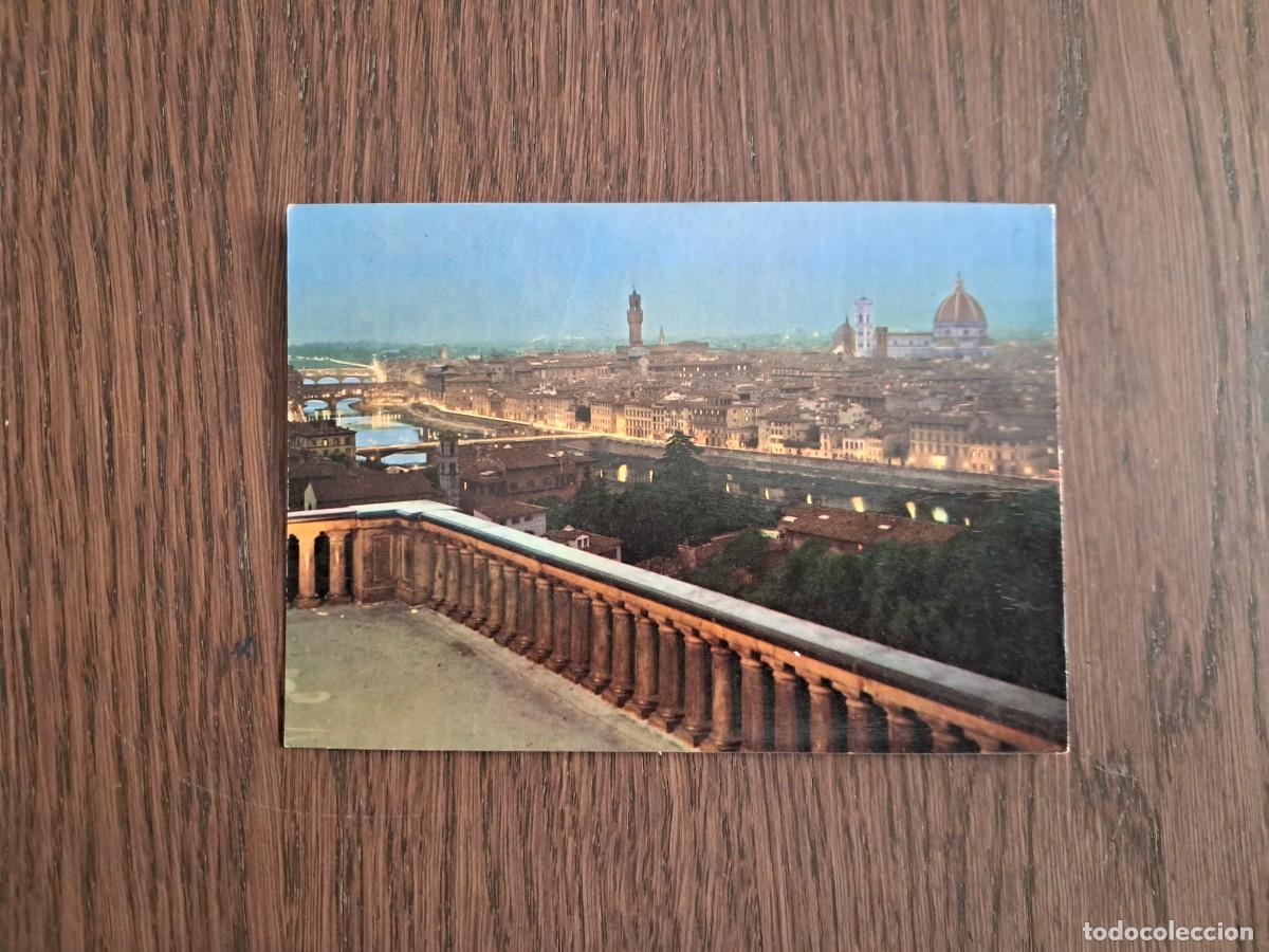 Radios antiguas: postal QSL radioaficionados, vista panor&aacute;mica de Florencia, Italia, a&ntilde;o 1975.