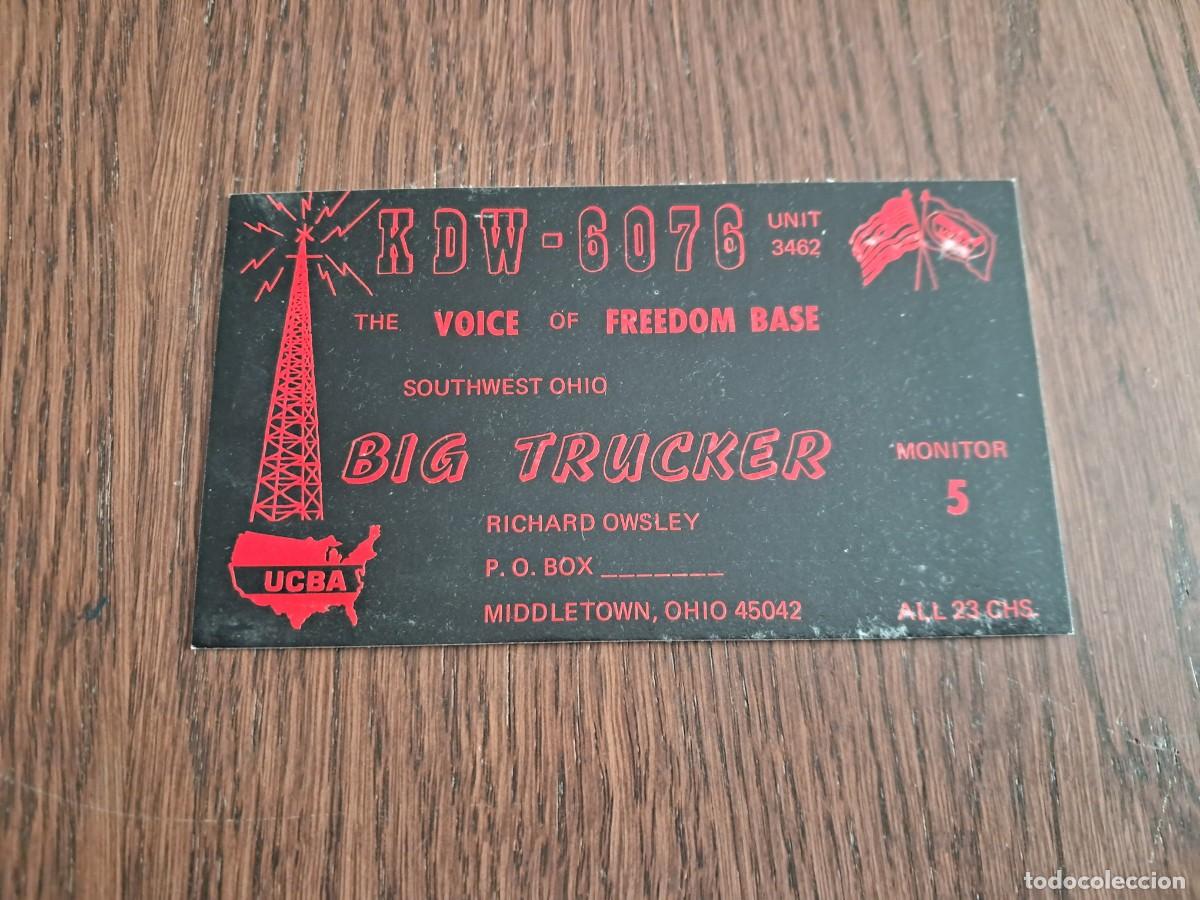 Radios antiguas: tarjeta postal radioaficionados para QSL. big trucker, Middletown, Ohio. USA. a&ntilde;os 70.