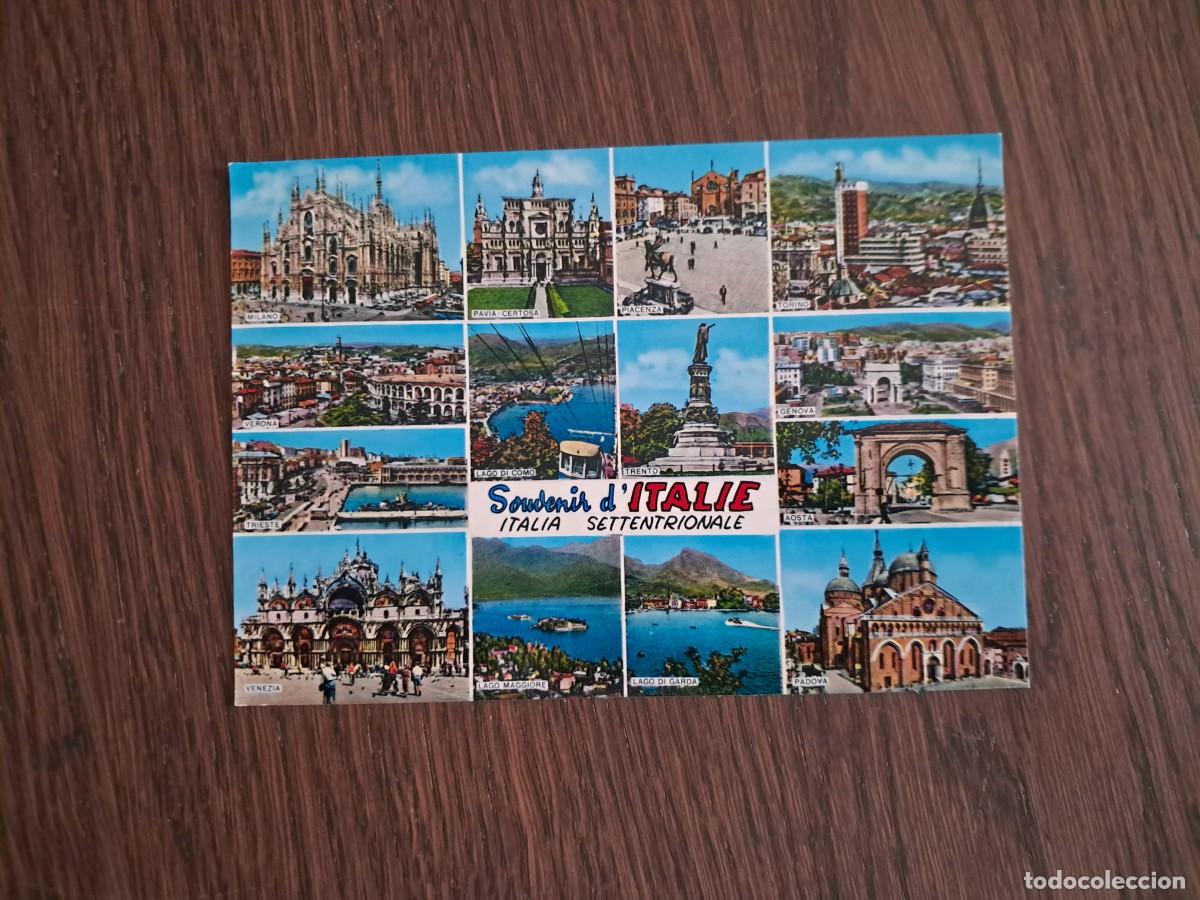 Radios antiguas: postal QSL radioaficionados, diferentes vistas de Italia settentrionale, a&ntilde;os 70.
