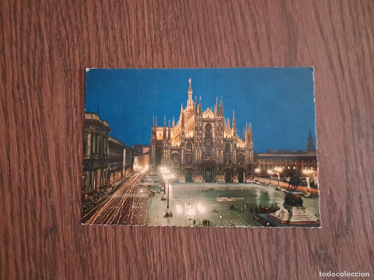 Radios antiguas: postal QSL radioaficionados, piazza Duomo, Mil&aacute;n, Italia, a&ntilde;os 70.