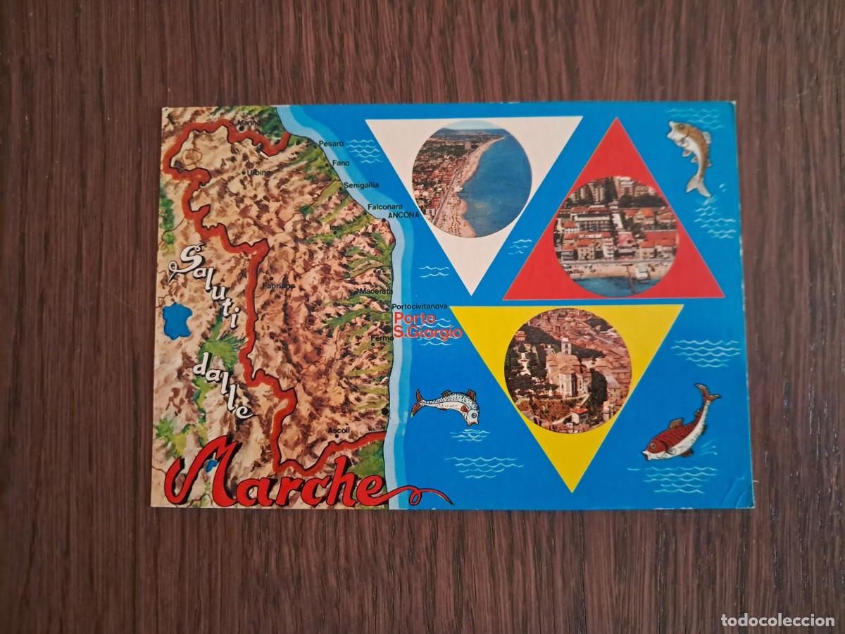 Old radios: postal QSL radioaficionados, Porto S. Giorgio, Italia, a&ntilde;o 1974.