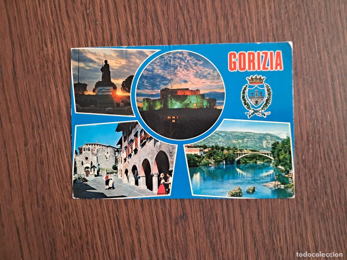 Old radios: postal QSL radioaficionados, diferentes vistas de Gorizia, Italia, a&ntilde;o 1975.