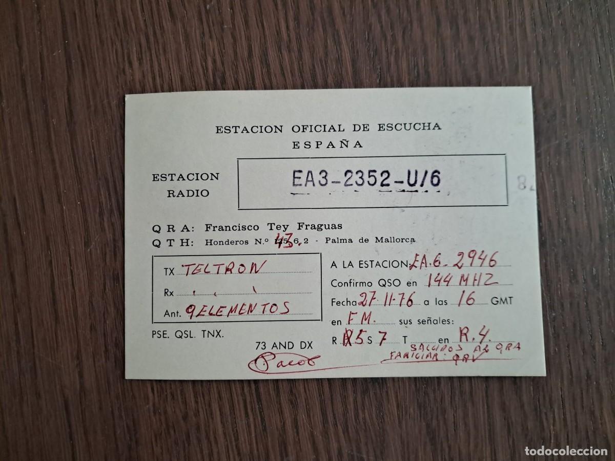 R&aacute;dios antigos: tarjeta postal QSL radioaficionados, estaci&oacute;n oficial de escucha, Espa&ntilde;a, a&ntilde;o 1976.