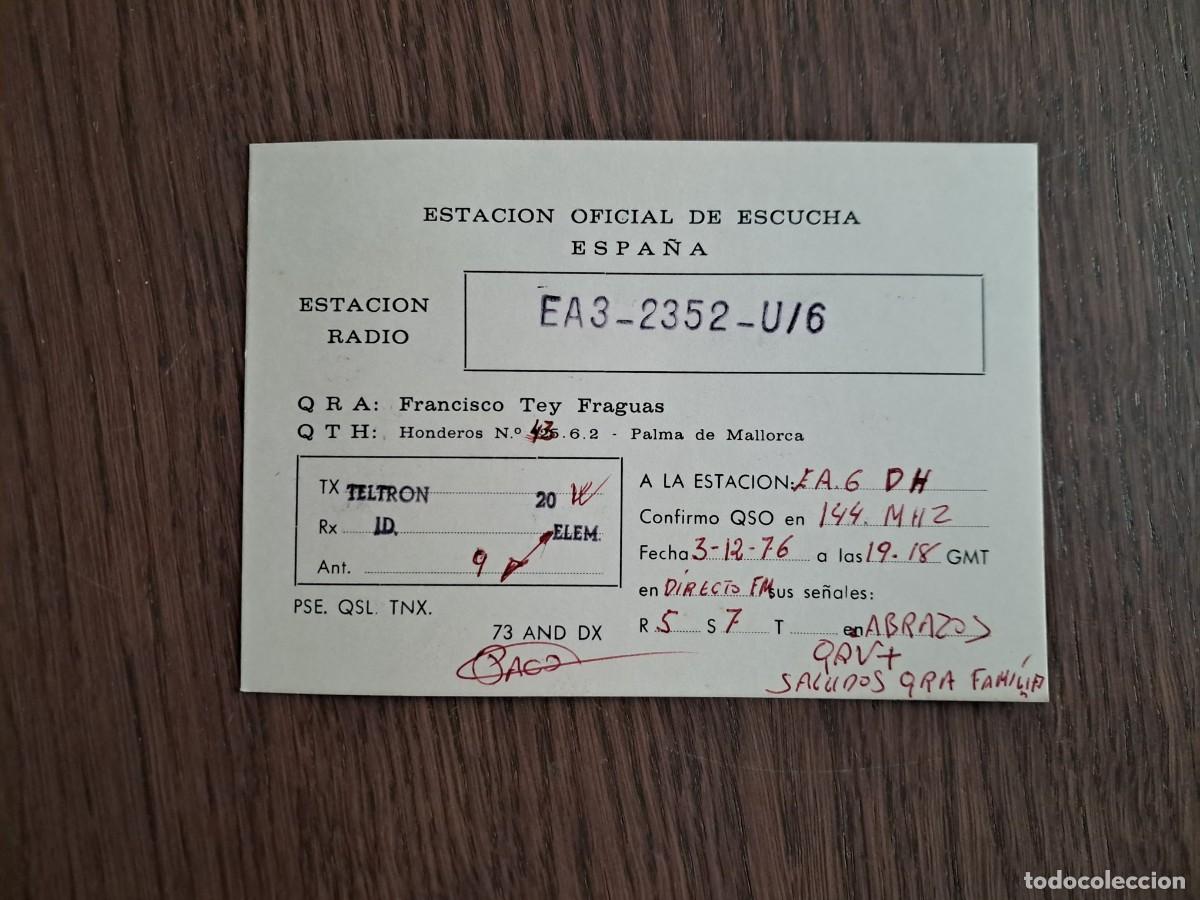R&aacute;dios antigos: tarjeta postal QSL radioaficionados, estaci&oacute;n oficial de escucha, Espa&ntilde;a, a&ntilde;o 1976.